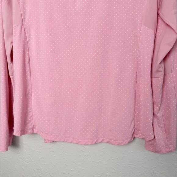 Footjoy FJ pink white polka dot long sleeve golf mesh L - Picture 3 of 11